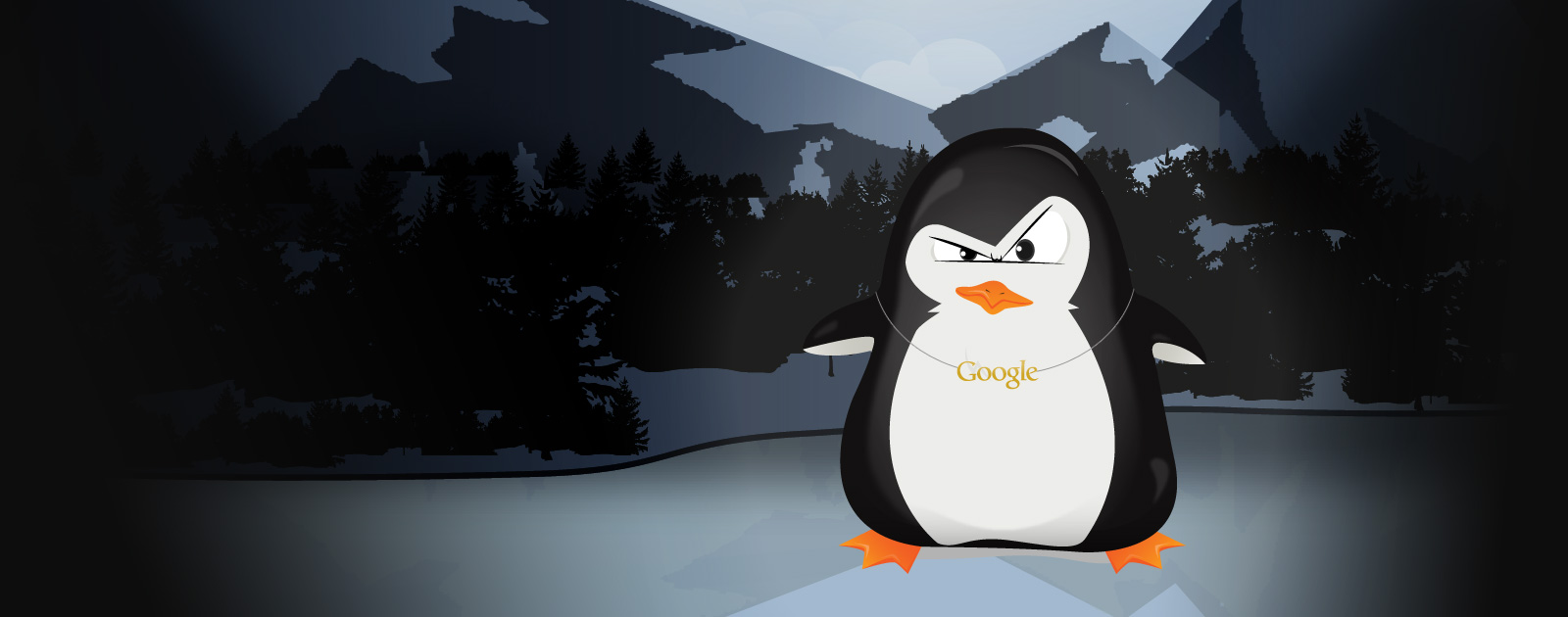 Penguin wearing Google chain